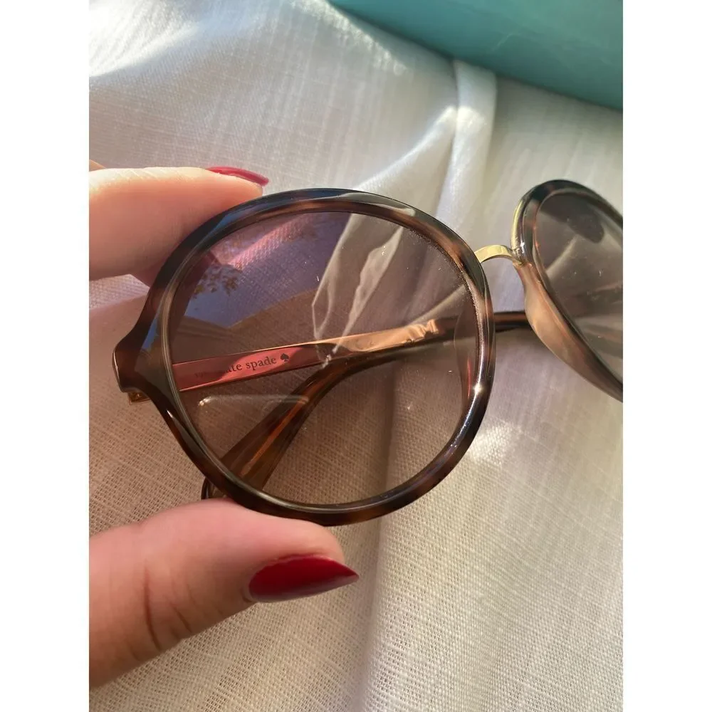 Kate spade Brown tortoiseshell sun glasses with gold trim￼
